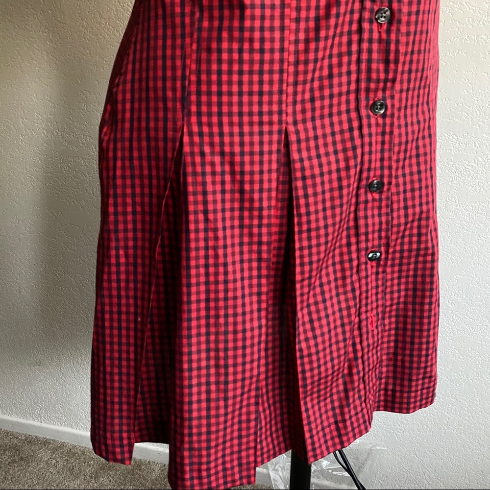 Fred Perry Red and Black Gingham Mini Dress - Picture 5 of 12